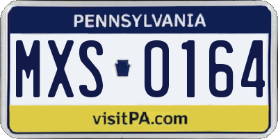 PA license plate MXS0164