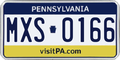 PA license plate MXS0166