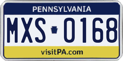 PA license plate MXS0168