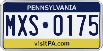 PA license plate MXS0175