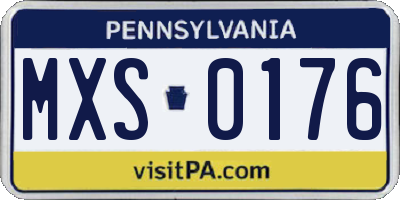 PA license plate MXS0176