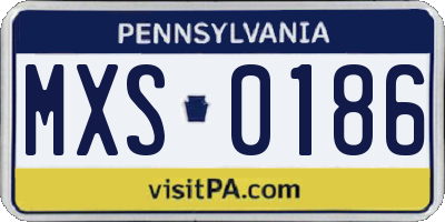 PA license plate MXS0186