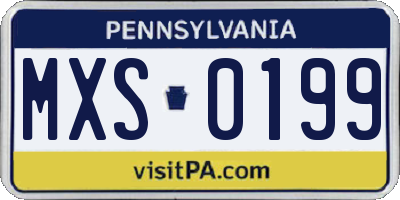 PA license plate MXS0199