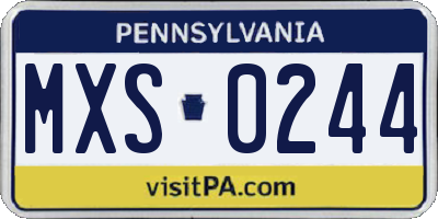 PA license plate MXS0244