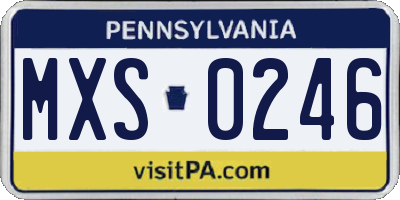 PA license plate MXS0246