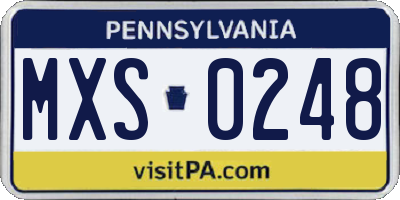 PA license plate MXS0248
