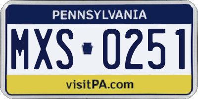 PA license plate MXS0251