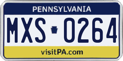 PA license plate MXS0264