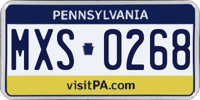 PA license plate MXS0268