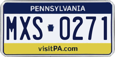 PA license plate MXS0271