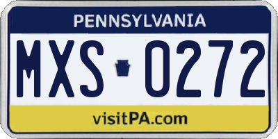 PA license plate MXS0272