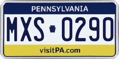 PA license plate MXS0290
