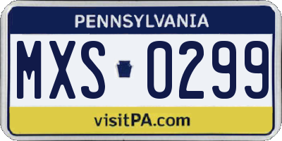 PA license plate MXS0299