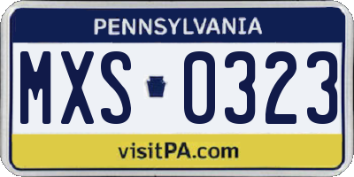 PA license plate MXS0323