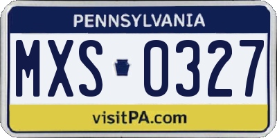 PA license plate MXS0327
