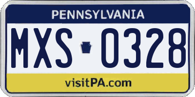 PA license plate MXS0328