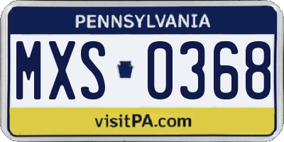 PA license plate MXS0368