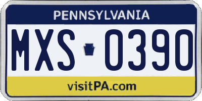 PA license plate MXS0390
