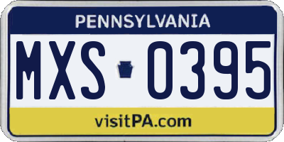 PA license plate MXS0395