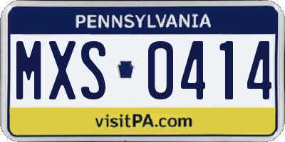 PA license plate MXS0414