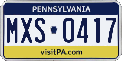 PA license plate MXS0417