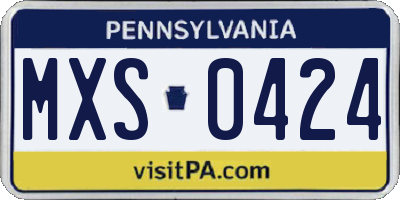 PA license plate MXS0424