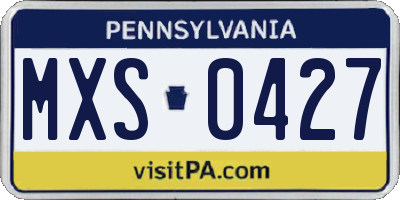PA license plate MXS0427