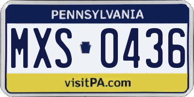 PA license plate MXS0436