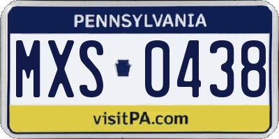 PA license plate MXS0438