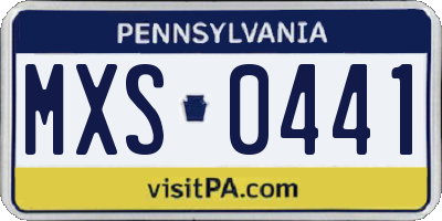 PA license plate MXS0441