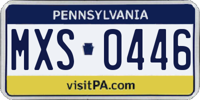 PA license plate MXS0446
