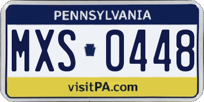 PA license plate MXS0448