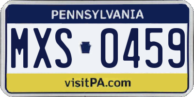 PA license plate MXS0459