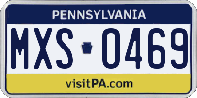 PA license plate MXS0469
