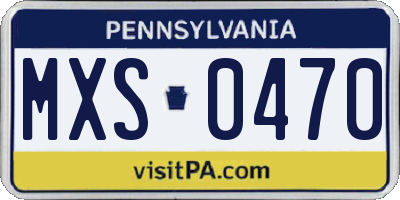 PA license plate MXS0470