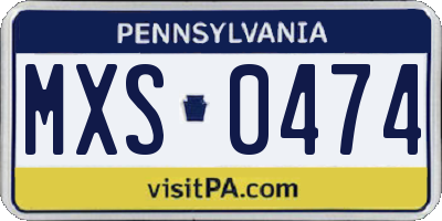 PA license plate MXS0474