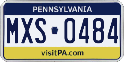 PA license plate MXS0484
