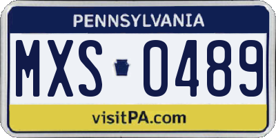 PA license plate MXS0489