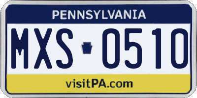 PA license plate MXS0510