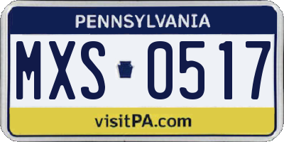 PA license plate MXS0517