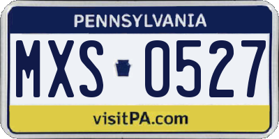 PA license plate MXS0527
