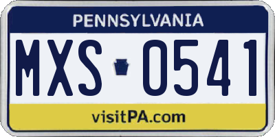 PA license plate MXS0541