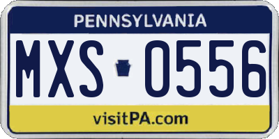 PA license plate MXS0556