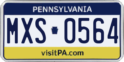 PA license plate MXS0564