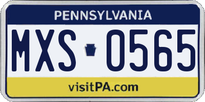 PA license plate MXS0565