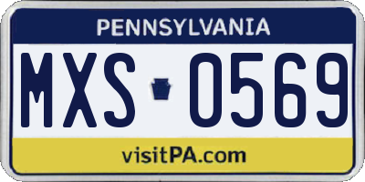 PA license plate MXS0569