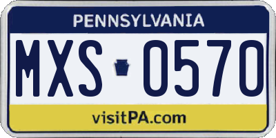 PA license plate MXS0570