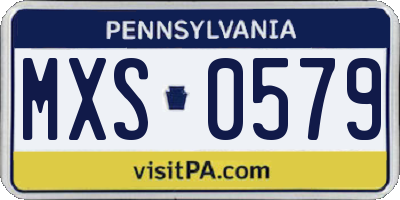 PA license plate MXS0579