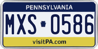PA license plate MXS0586