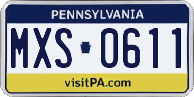 PA license plate MXS0611